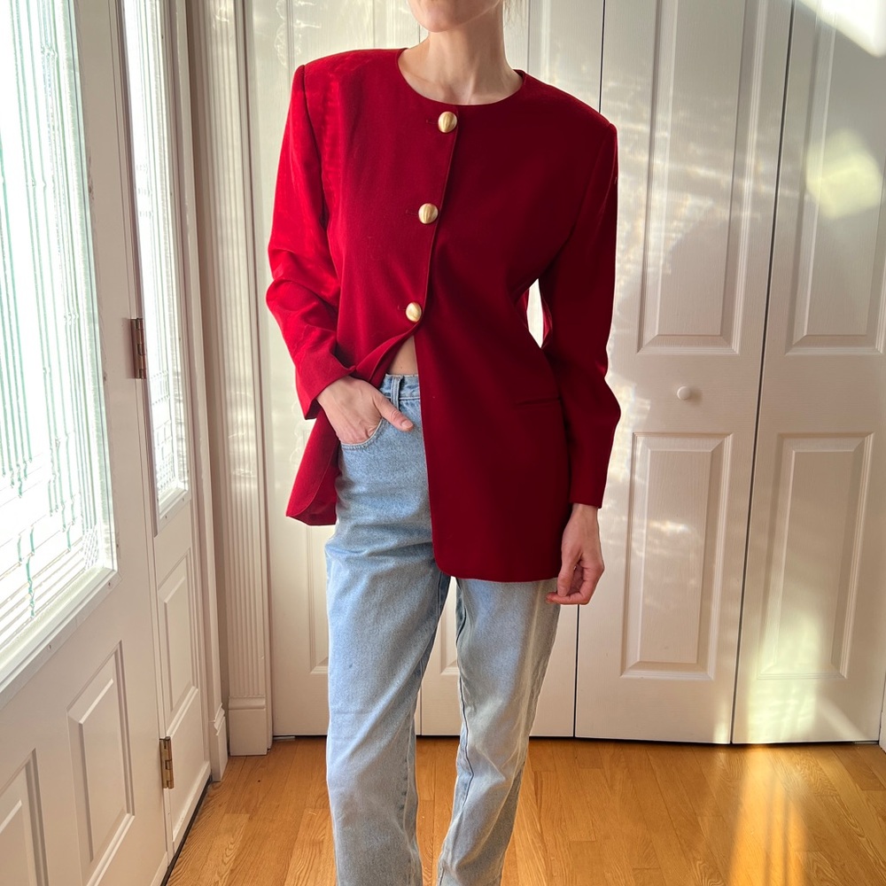 1980/1990 Braemar Petites by Jeremy Scott Red Blazer